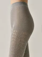 Тёплые ажурные колготки conte ajour 300 grey, , 2, CONTE ELEGANT, - 3