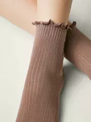 Носки без резинки с волнистым бортом tip-top 1019 кофейный, , 16-18, CONTE-KIDS, - 3