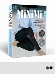 Легинсы женские из микрофибры с флисом minimi piuma 260 maxi nero, , 5, MINIMI, - 1