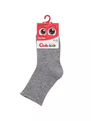 Носки без резинки с волнистым бортом tip-top 1019 серый, , 16-18, CONTE-KIDS, - 5