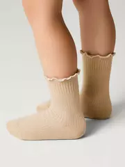 Носки с декоративным волнистым бортом tip-top 1019 бежевый, , 16-18, CONTE-KIDS, - 2