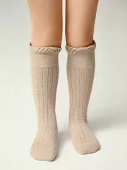 Гольфы с воздушными рюшами и хлопком miss 058 бежевый, , 18, CONTE-KIDS, - 1