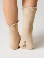 Носки с декоративным волнистым бортом tip-top 1019 бежевый, , 16-18, CONTE-KIDS, - 3