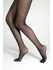 Колготки в мелкую сеточку с линиями blues nero, , 3, CONTE ELEGANT, - 5