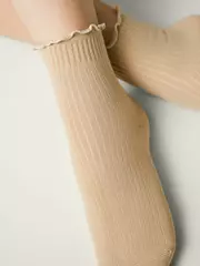 Носки с декоративным волнистым бортом tip-top 1019 бежевый, , 16-18, CONTE-KIDS, - 4