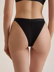 Трусы танга в рубчик из вискозы active shape lta 3189 black, , 94/S, CONTE ELEGANT, - 2