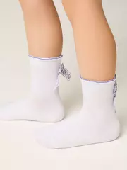 Носки детские (декор, бантики) tip-top 065 белый-сиреневый, , 16, CONTE-KIDS, - 3