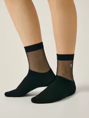 Носки из прозрачной сетки и стразами classic 684 черный, , 36-38 (23-25), CONTE ELEGANT, - 2