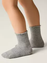 Носки без резинки с волнистым бортом tip-top 1019 серый, , 16-18, CONTE-KIDS, - 3