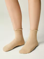 Носки с декоративным волнистым бортом tip-top 1019 бежевый, , 16-18, CONTE-KIDS, - 5