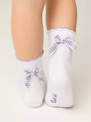 Носки детские (декор, бантики) tip-top 065 белый-сиреневый, , 16, CONTE-KIDS, - 1