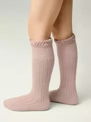 Гольфы с воздушными рюшами и хлопком miss 058 пепельно-розовый, , 18, CONTE-KIDS, - 2