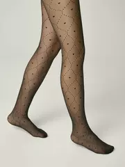 Детские колготки с сердечками angelica nero, , 104-110, CONTE ELEGANT, - 3