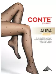 Колготки с геометрическим рисунком в горошек aura nero, , 4, CONTE ELEGANT, - 1