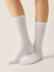 Удлиненные носки c надписью "caution" active 709 белый, , 39-41, CONTE ELEGANT, - 2