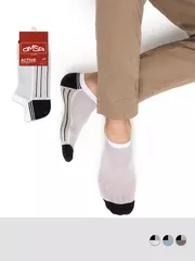 Мужские укороченные носки omsa active 109 grigio chiaro, , 39-41 (25-27), OMSA, - 1