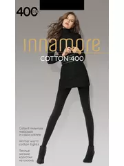Колготки innamore cotton 400 nero, , 4, INNAMORE, - 1