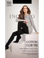 Колготки incanto cotton club 150 marrone melange, , 2, INCANTO, - 1