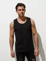 Майка мужская omsa cotton u1101 nero, , 46 (M), OMSA, - 2