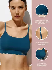 Кроп-топ на тонких бретелях omsa invisible 1111b blu marino, , 48 (L), OMSA, - 5