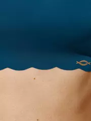 Кроп-топ на тонких бретелях omsa invisible 1111b blu marino, , 48 (L), OMSA, - 4