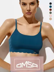 Кроп-топ на тонких бретелях omsa invisible 1111b blu marino, , 48 (L), OMSA, - 1