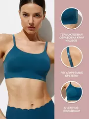 Кроп-топ с сеткой на тонких бретелях с вкладышами omsa invisible 1112b blu marino, , 46 (M), OMSA, - 2