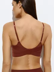 Кроп-топ с сеткой на тонких бретелях с вкладышами omsa invisible 1112b terracotta, , 48 (L), OMSA, - 4