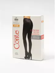 Черные бархатные леггинсы с металлическими блестками star nero, , 170-94/S, CONTE ELEGANT, - 1