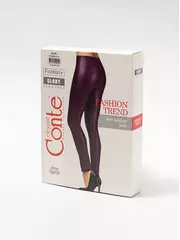 Эффектные леггинсы "под кожу" glory bordo, , 170-84-92/XS, CONTE ELEGANT, - 1