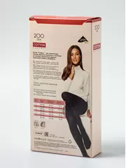 Колготки женские хлопковые conte cotton 200 nero, , 4, CONTE ELEGANT, - 5