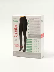 Моделирующие женские леггинсы с высокой посадкой wonder slim+ nero, , 164-118/4XL, CONTE ELEGANT, - 2