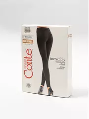 Джеггинсы женские с термоэффектом со средней посадкой goldy lux black, , 164-90/XS, CONTE ELEGANT, - 1