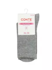 Удлинённые женские носки conte classic 751 серый, , 39-41 (25-27), CONTE ELEGANT, - 4