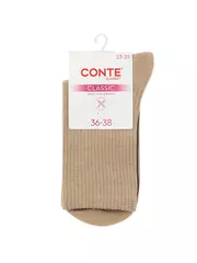 Удлинённые женские носки conte classic 751 бежевый, , 36-38 (23-25), CONTE ELEGANT, - 4
