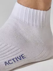 Короткие мужские носки omsa active 111 bianco, , 39-41 (25-27), OMSA, - 3