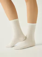 Удлинённые женские носки conte classic 751 молочный, , 36-38 (23-25), CONTE ELEGANT, - 1