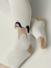 Колготки с рисунком «лошадки» tip-top 714 молочный, , 92-98 (14), CONTE-KIDS, - 3