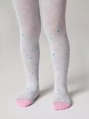 Колготки в цветной горошек tip-top 711 светло-серый, , 92-98 (14), CONTE-KIDS, - 1