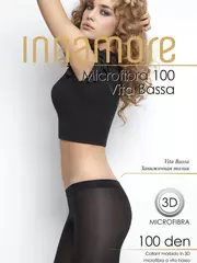 Колготки innamore microfibra 100 vita bassa nero, , 4, INNAMORE, - 1