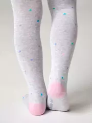 Колготки в цветной горошек tip-top 711 светло-серый, , 92-98 (14), CONTE-KIDS, - 3