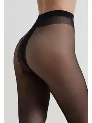 Колготки женские с рисунком «ромбы» и горошком из люрекса lusso nero, , 5, CONTE ELEGANT, - 4