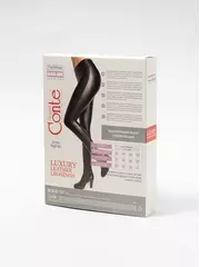 Ультрамодные леггинсы из искусственной кожи с лампасами gloss chic nero, , 170-102/L, CONTE ELEGANT, - 2