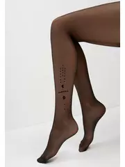 Колготки c объемным рисунком из флока euphoria nero, , 4, CONTE ELEGANT, - 2