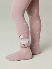 Колготки с рисунком «уточка» tip-top 713 пепельно-розовый, , 80-86 (14), CONTE-KIDS, - 1