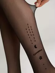 Колготки c объемным рисунком из флока euphoria nero, , 4, CONTE ELEGANT, - 6