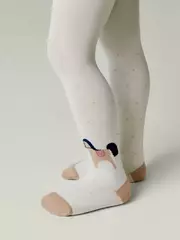 Колготки с рисунком «лошадки» tip-top 714 молочный, , 92-98 (14), CONTE-KIDS, - 1