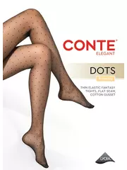 Колготки фантазийные с точками conte dots nero, , 2, CONTE ELEGANT, - 1