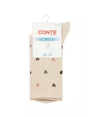 Удлиненные женские носки conte active 966 бежевый, , 39-41 (25-27), CONTE ELEGANT, - 4