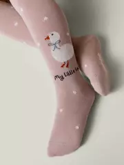 Колготки с рисунком «уточка» tip-top 713 пепельно-розовый, , 80-86 (14), CONTE-KIDS, - 2